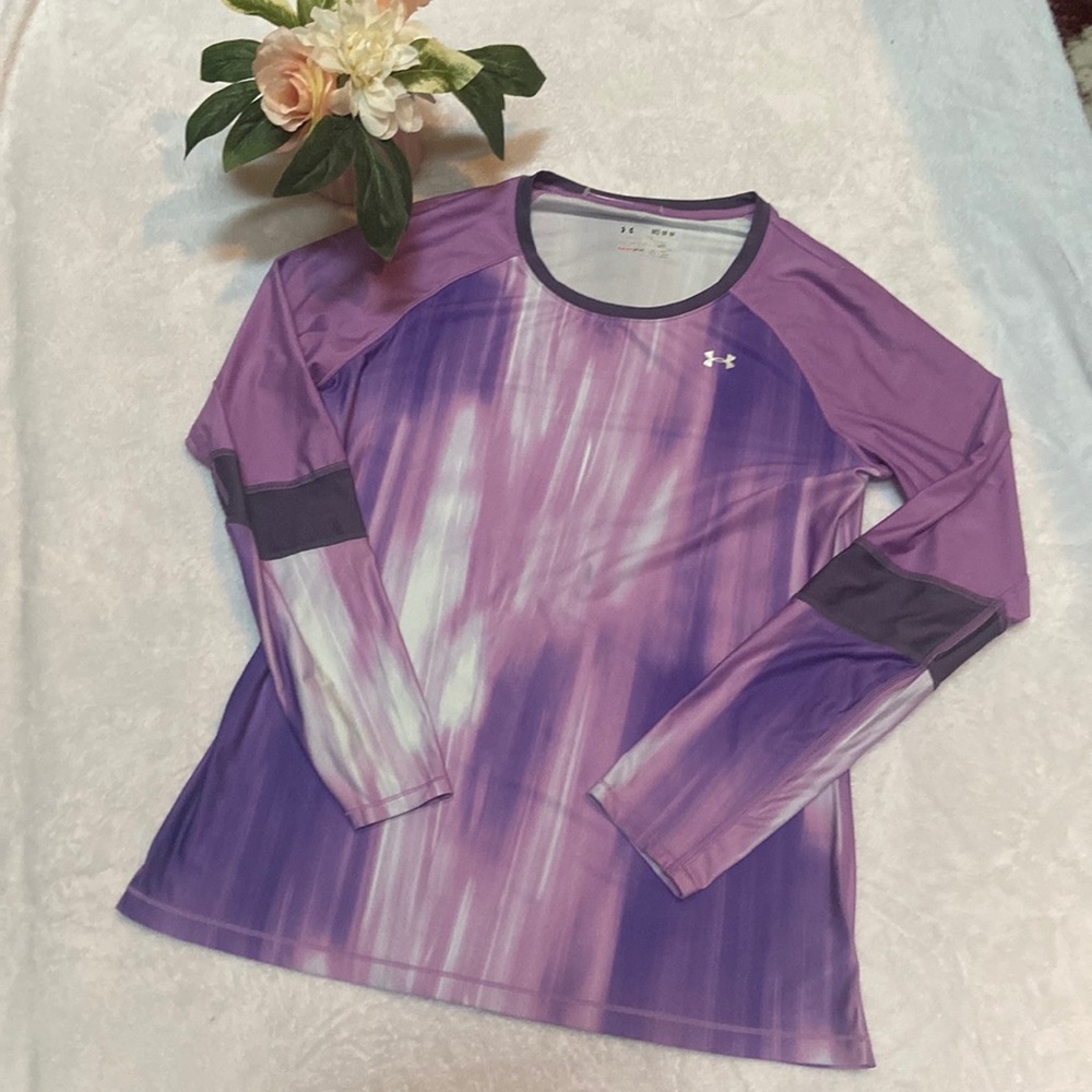 Under Armour Heat Gear Size M Long Sleeve Top Multi Purple & Pink